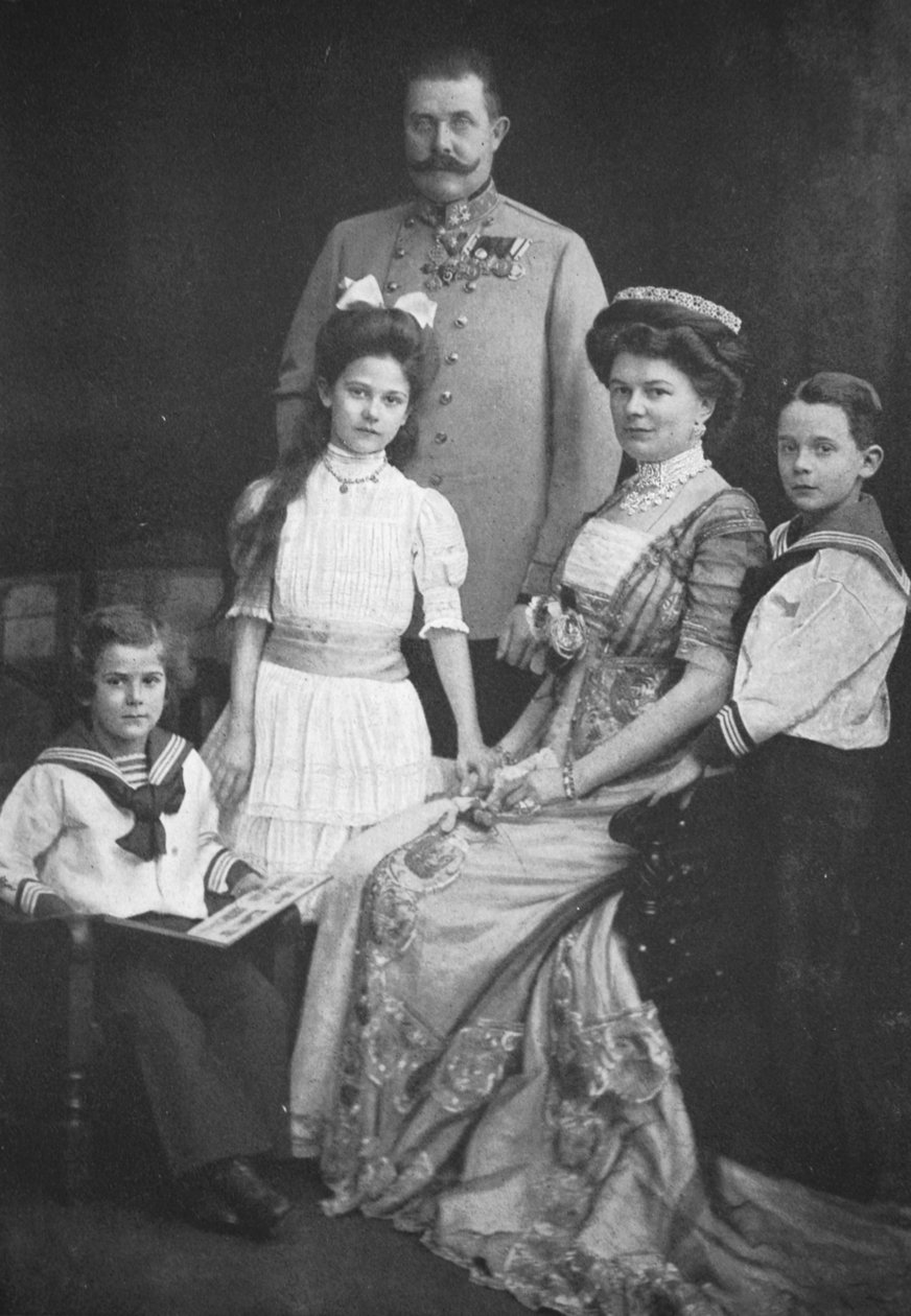Arcyksiążę Franciszek Ferdynand Austrii i jego rodzina autorstwa Austrian Photographer
