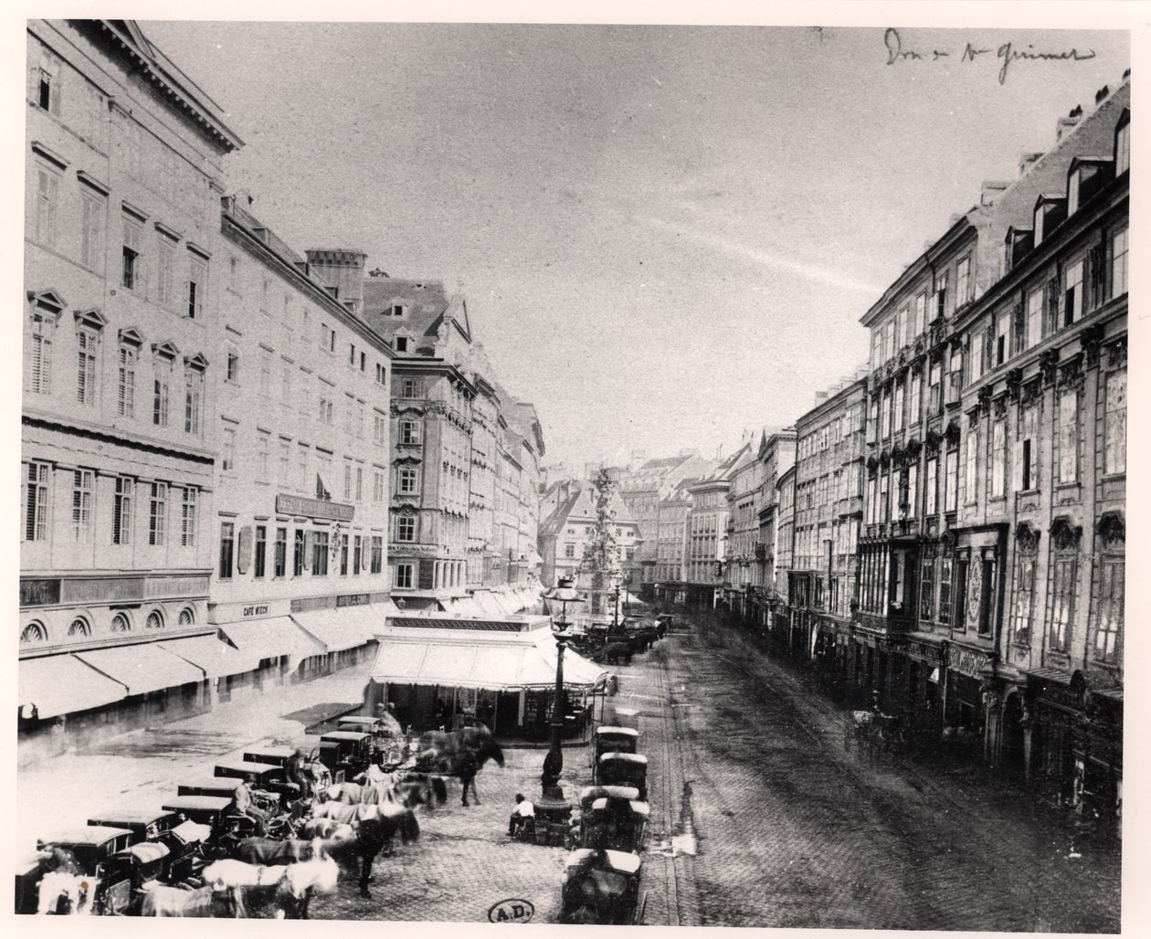 Widok na Graben, Wiedeń, ok. 1860-80 autorstwa Austrian Photographer