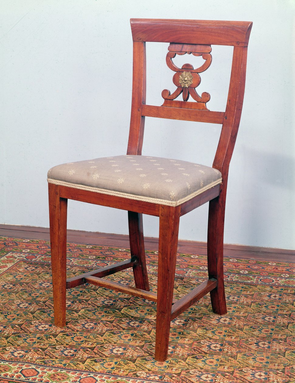 Krzesło, styl biedermeier, ok. 1820 (drewno owocowe z mosiężnymi dodatkami) autorstwa Austrian School