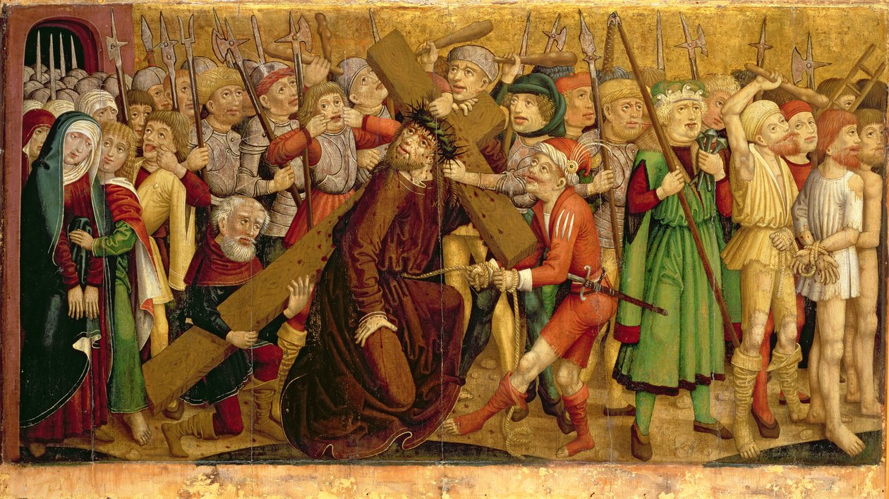 Chrystus niosący krzyż, 1460 (tempera na panelu) autorstwa Austrian School