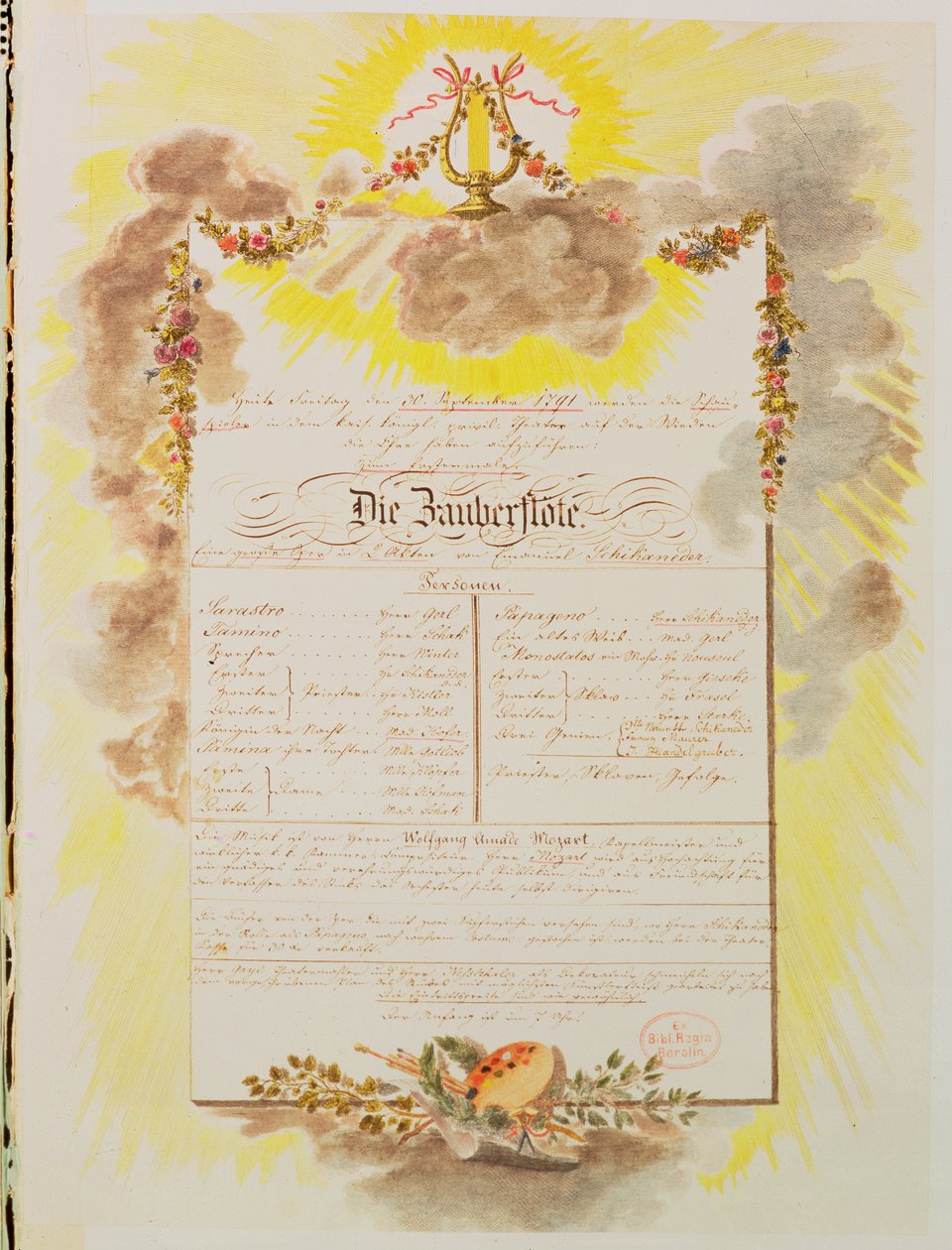 Afisz do prawykonania w Wiedniu „Czarodziejskiego fletu” Wolfganga Amadeusza Mozarta 30 września 1791 r. autorstwa Austrian School