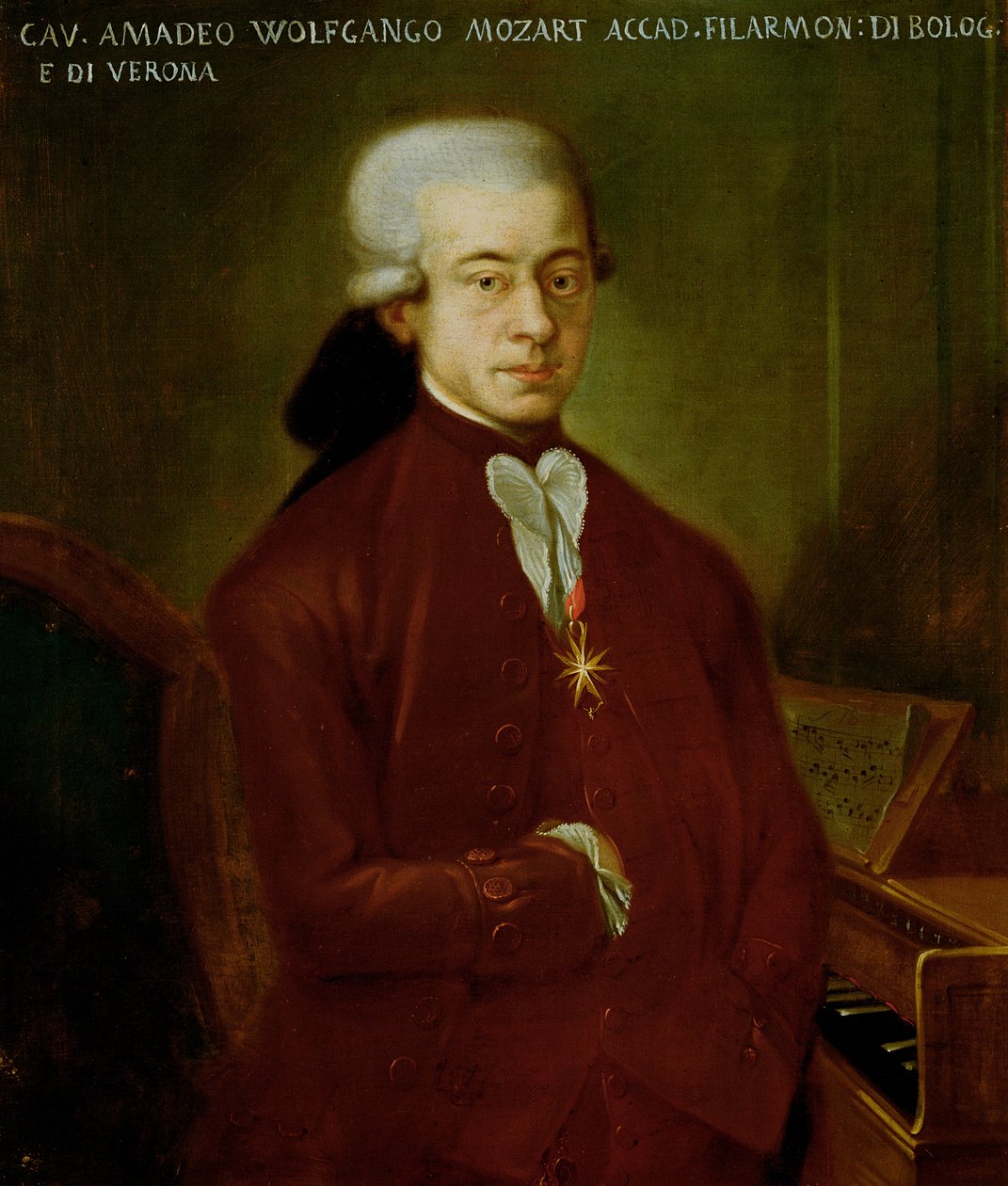 Portret Wolfganga Amadeusza Mozarta (1756-91) po 1770 autorstwa Austrian School