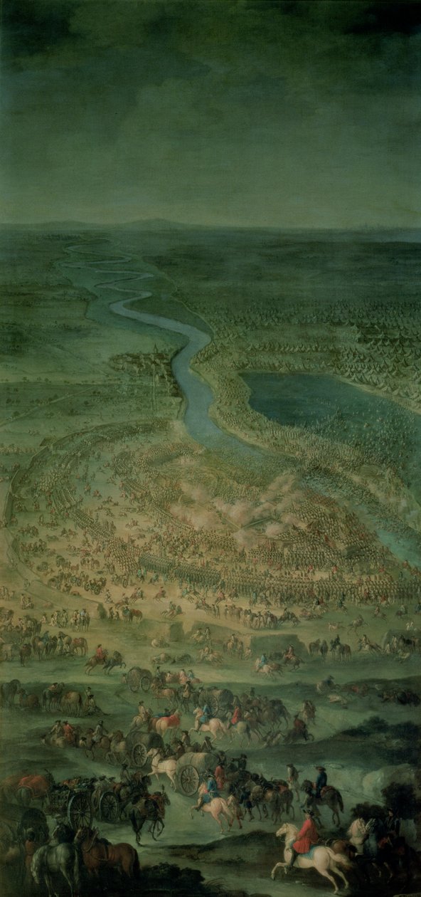 Bitwa pod Sentą, 11 września 1697, w której wojska cesarskie Cesarstwa Austriackiego pod dowództwem Eugeniusza Sabaudzkiego (1663-1736) pokonały armię turecką autorstwa Austrian School