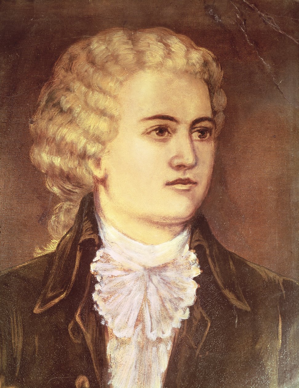 Wolfgang Amadeus Mozart (1756-91) podczas pobytu w Pradze w 1787 r. autorstwa Austrian School