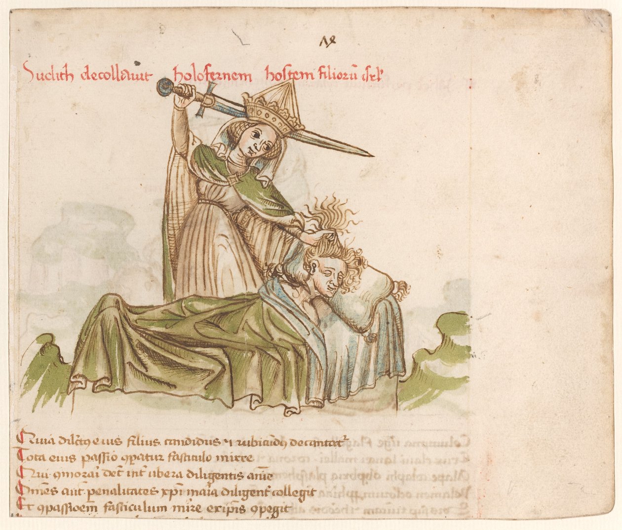 Judyta zabija Holofernesa autorstwa Austrian 15th Century