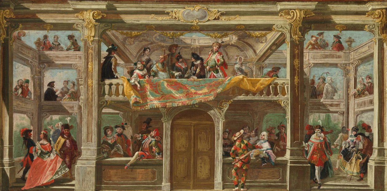 Bal maskowy w Czechach, ok.1748 autorstwa Austrian School