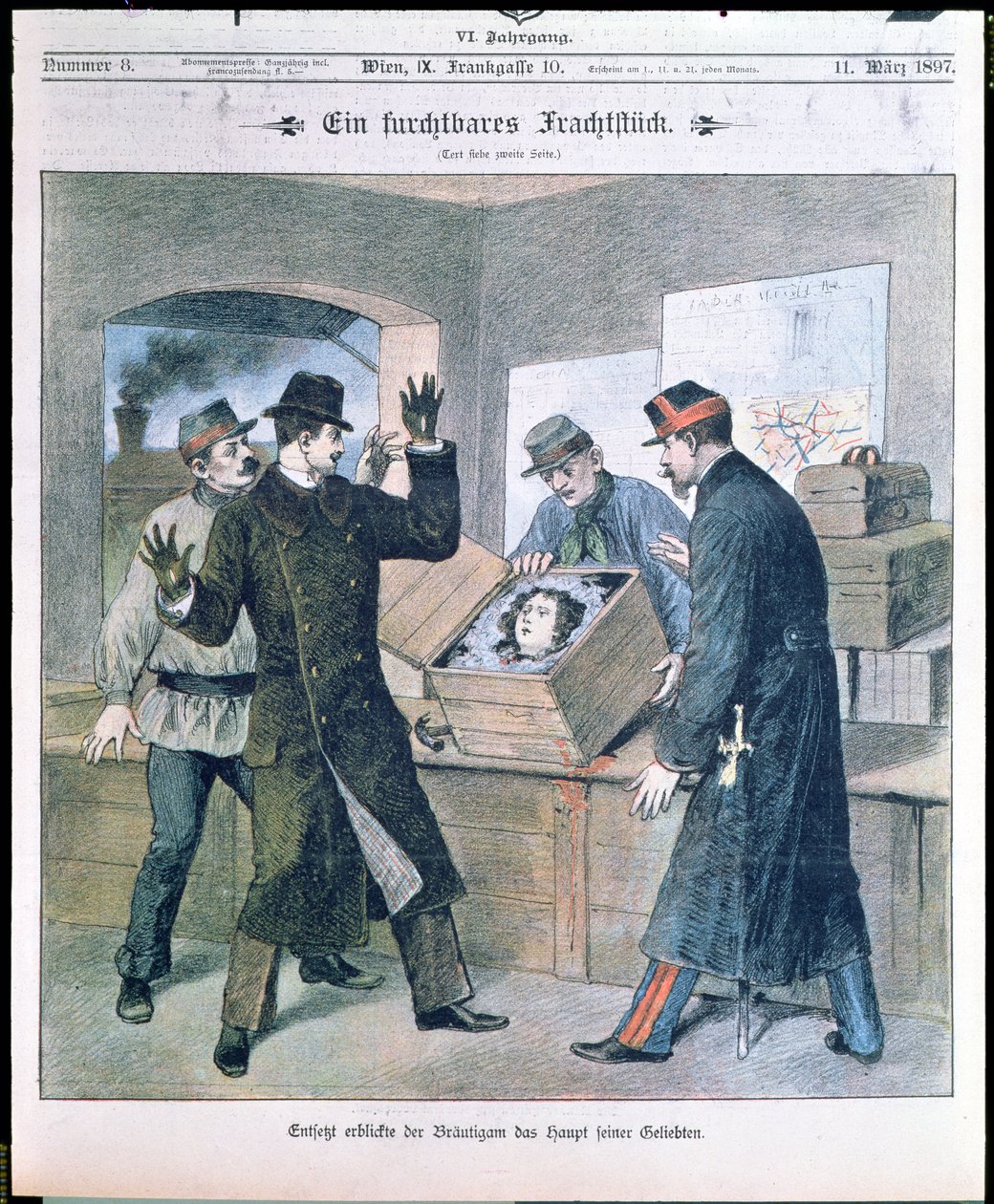 A Terrible Cargo, pierwsza strona Illustrierte Zeitung, marzec 1897 autorstwa Austrian School