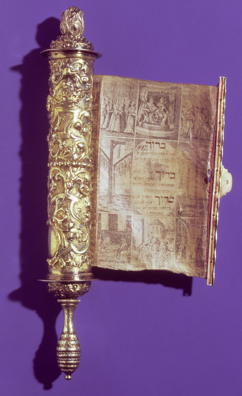 Megilla (Zwój Estery) w srebrnej kasecie, Wiedeń, ok. 1715 autorstwa Austrian School