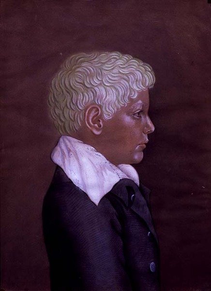 Portret chłopca lnianowłosego, ok. 1830 (akwarela na papierze) autorstwa Austrian School