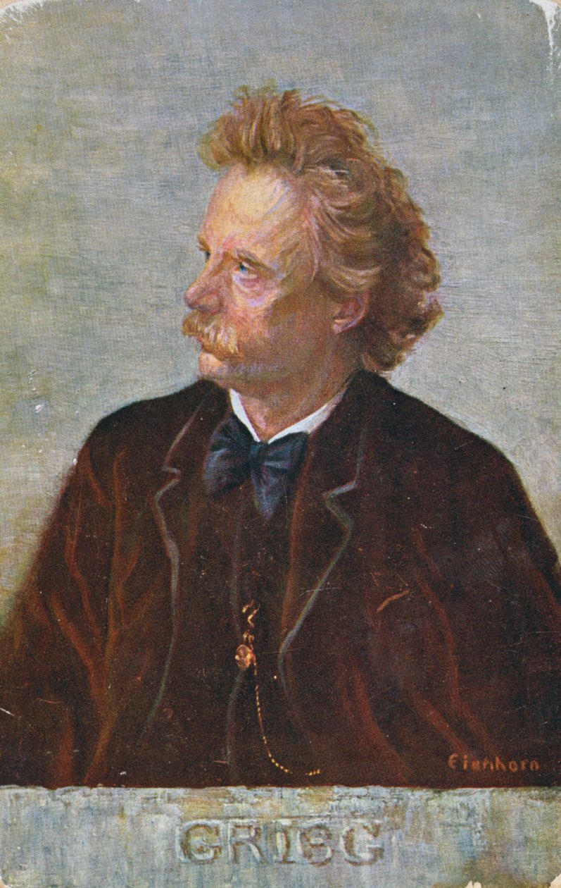 Pocztówka przedstawiająca Edvarda Hagerupa Griega (1843-1907) autorstwa Austrian School