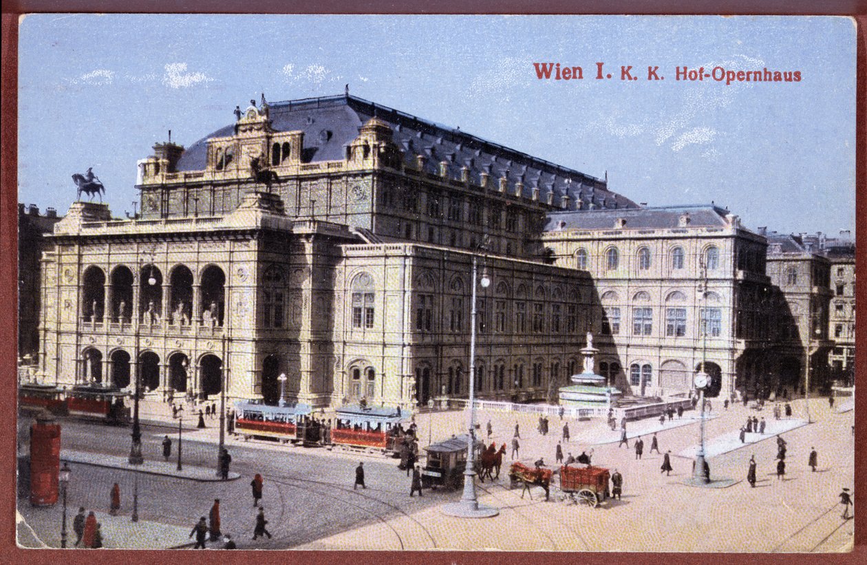 Pocztówka przedstawiająca Wiedeńską Operę Narodową, ok. 1900 autorstwa Austrian School