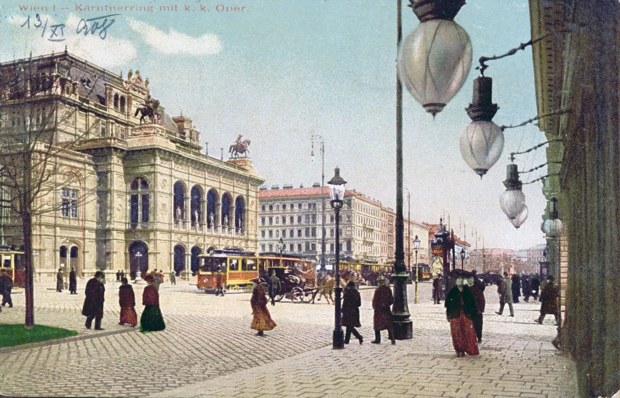 Kaerntnerring i Opera Cesarsko-Królewska w Wiedniu, 1908 autorstwa Austrian School