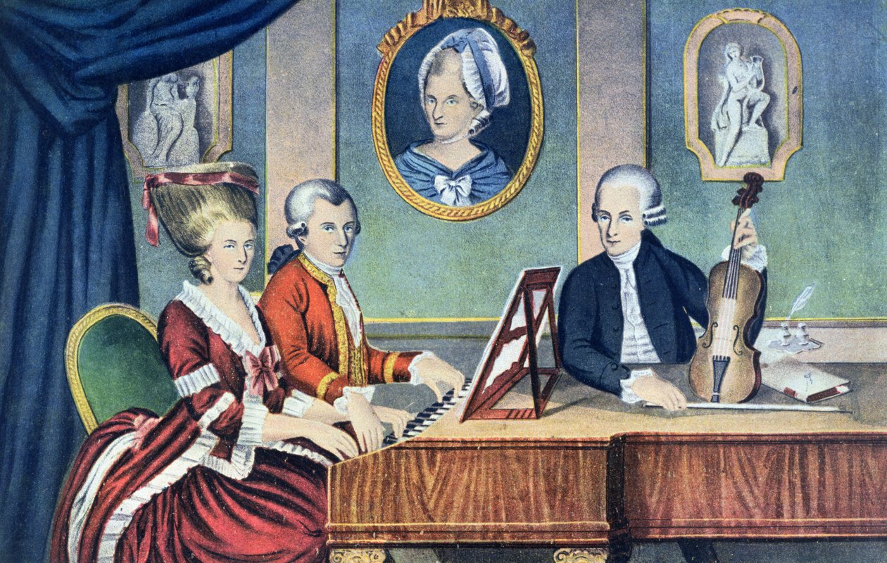 Rodzina Mozartów w latach 1780-81, autorstwa Austrian School