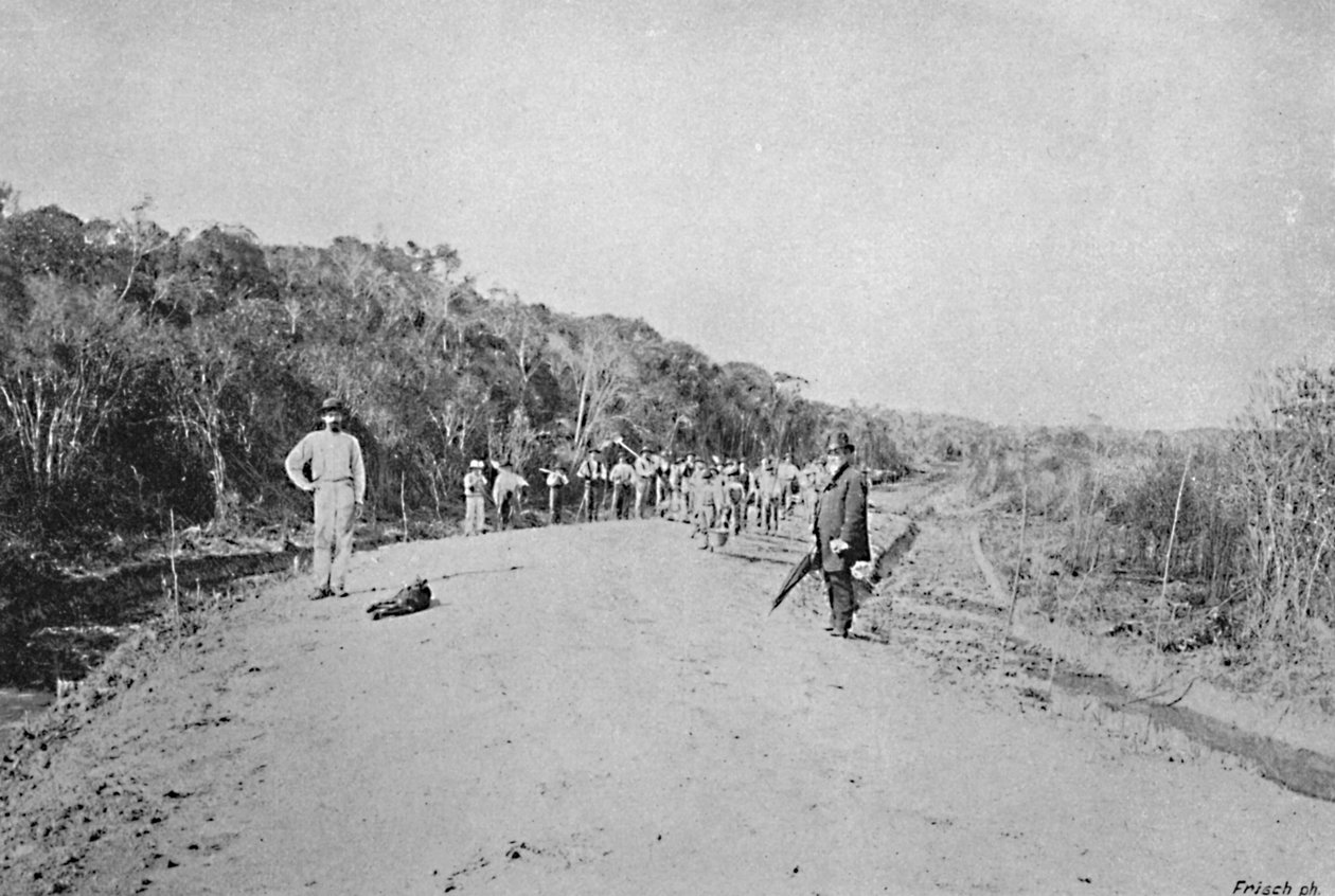 Budowa Autostrady SAO. Bernard, 1895 r. autorstwa Axel Frick