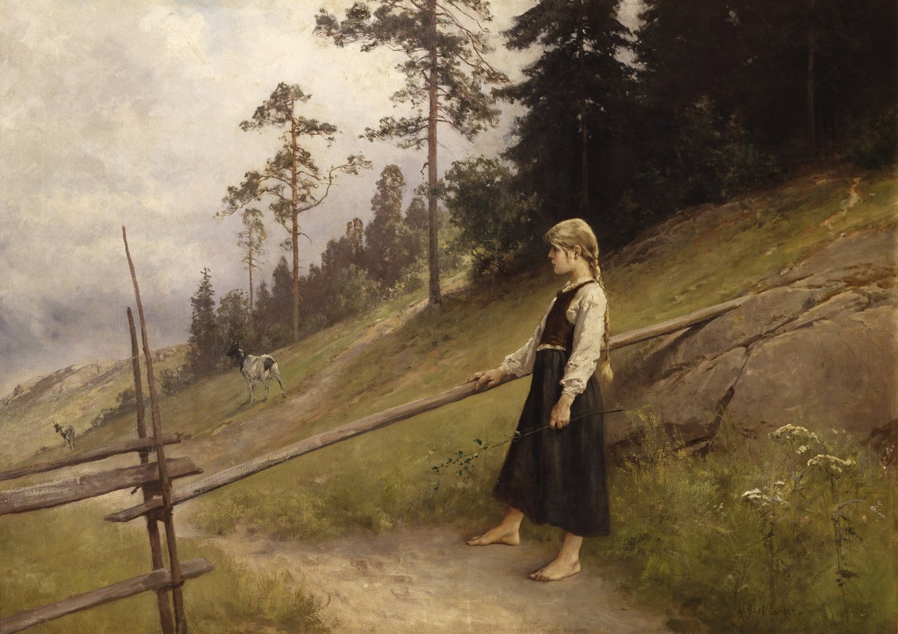 Dairymaid (olej na płótnie) autorstwa Axel Hjalmar Ender