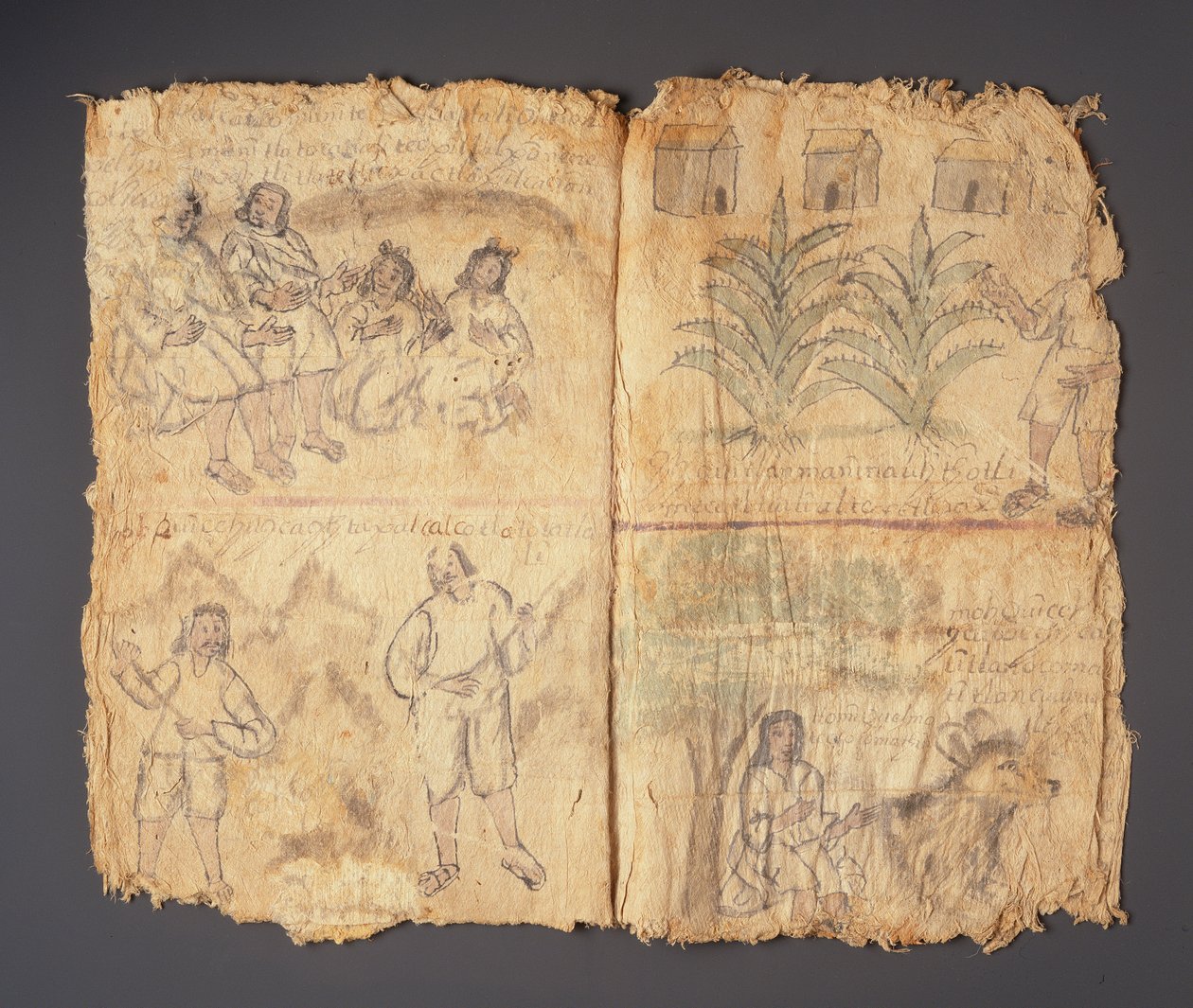 Kodeks Techialoyan, Coyotepec Coyonazco, Meksyk (pigment i tusz na papierze) autorstwa Aztec