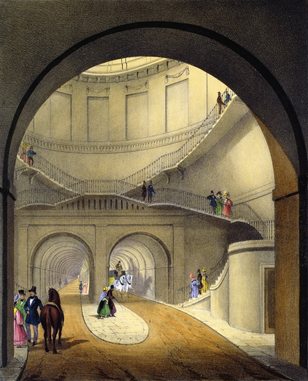 Wejście do tunelu Tamizy, 1836 autorstwa B. Dixie