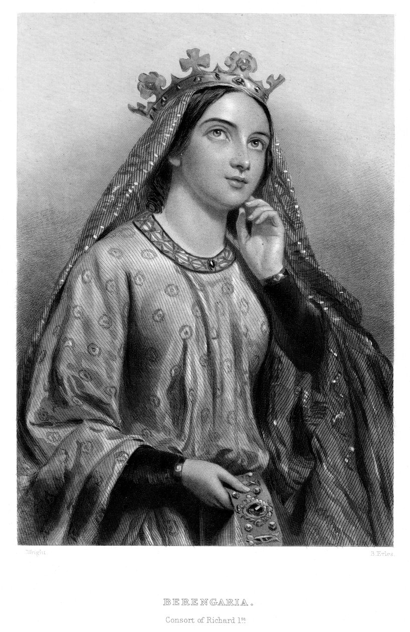 Berengaria z Nawarry ok. 1164-1230, królowa małżonka króla Ryszarda I, XIX w. autorstwa B. Eyles