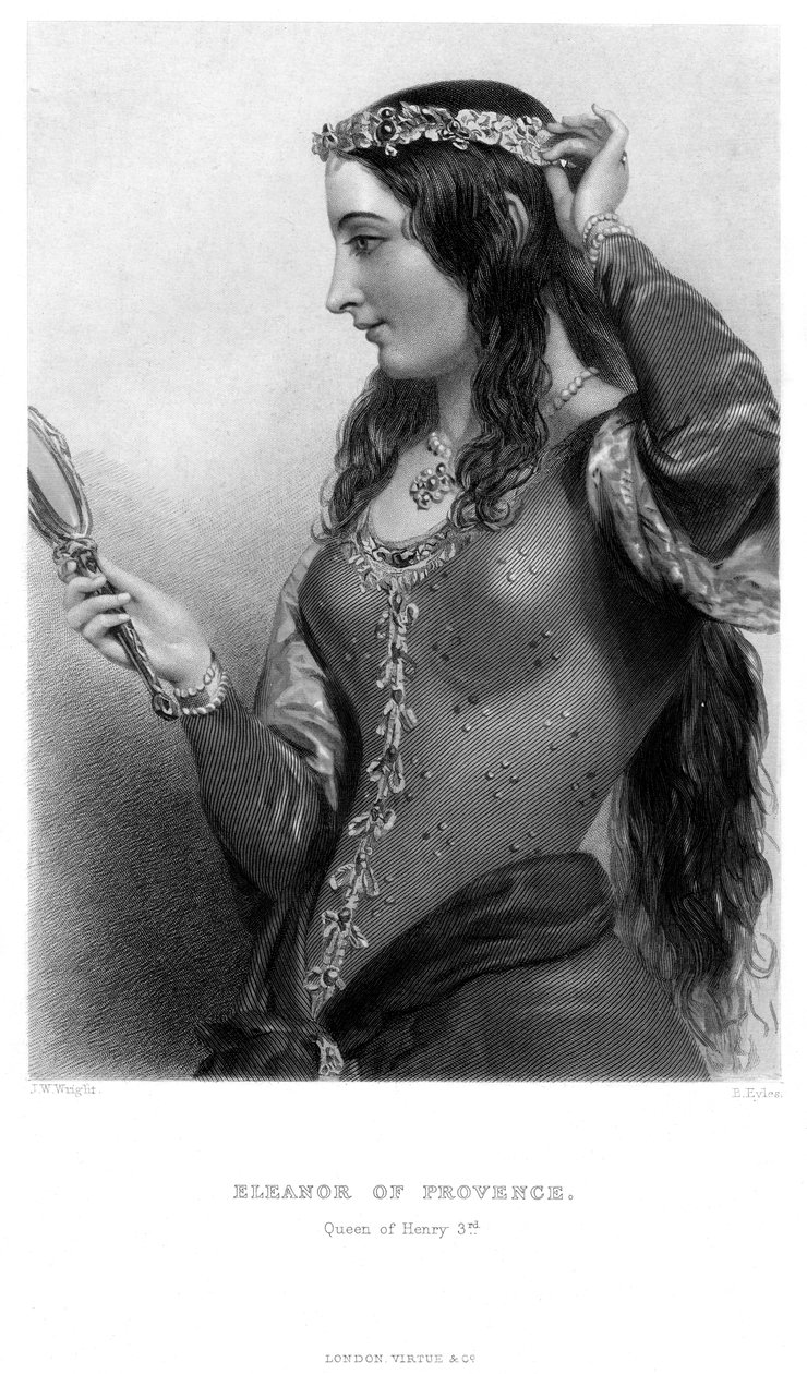 Eleonora prowansalska c1223-1291, królowa małżonka króla Henryka III, XIX wiek. autorstwa B. Eyles