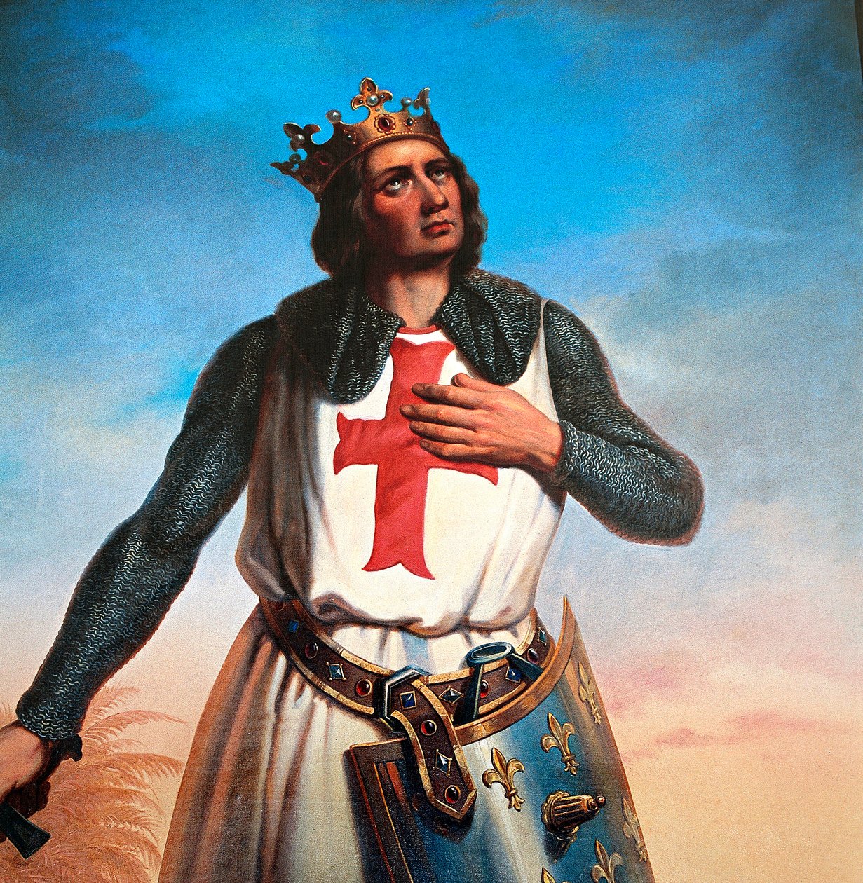Portret Ludwika IX króla Francji zwanego świętym Ludwikiem autorstwa B. Strobl