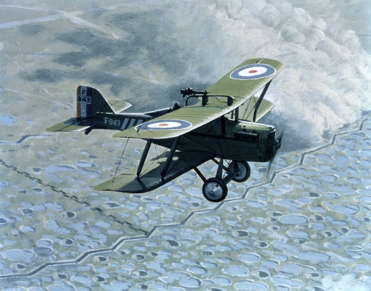 Royal Aircraft Factory SE5, jednomiejscowy z działem Vickersa i Lewisa, napędzany przez Hispano-Suiza autorstwa B. Withams