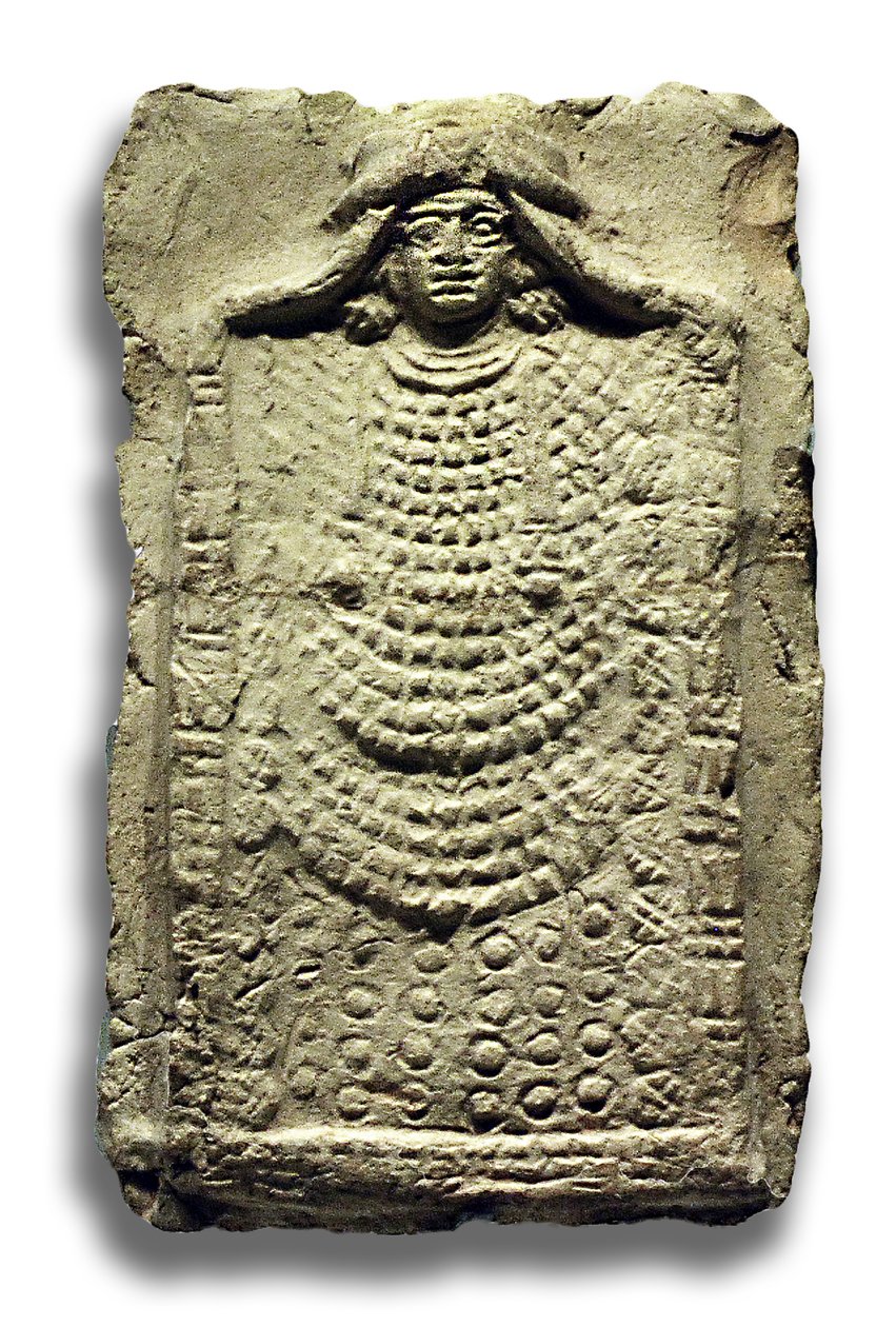 Płaskorzeźba przedstawiająca bóstwo babilońskie (glina) autorstwa Babylonian