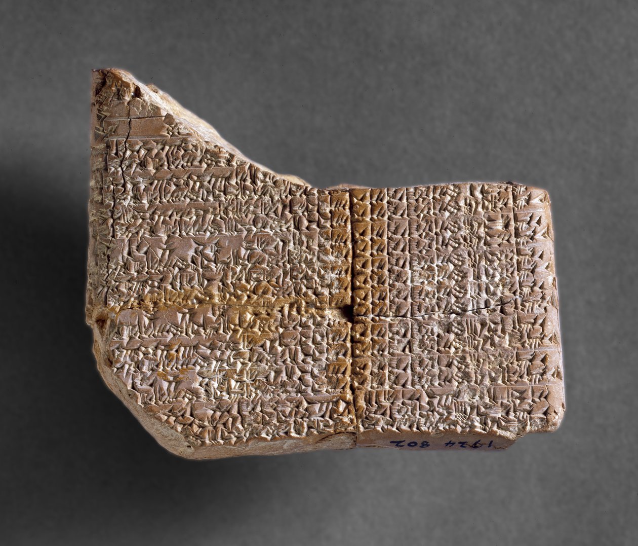 Tabliczka astronomiczna z Kisz, zapisująca wschody i zachody Wenus z pierwszych 6 lat panowania króla Babilonu, VII wiek (rzeźbiona glina) autorstwa Babylonian