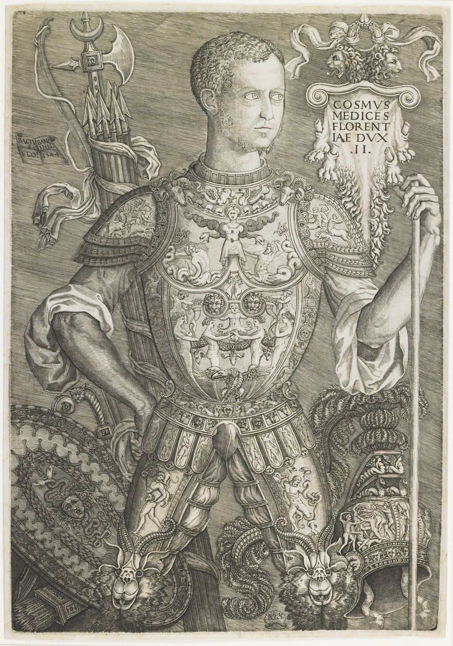 Cosmo I de Medici, grawerowane przez Niccolo della Casa (fl. C.1543-48) autorstwa Baccio (after) Bandinelli