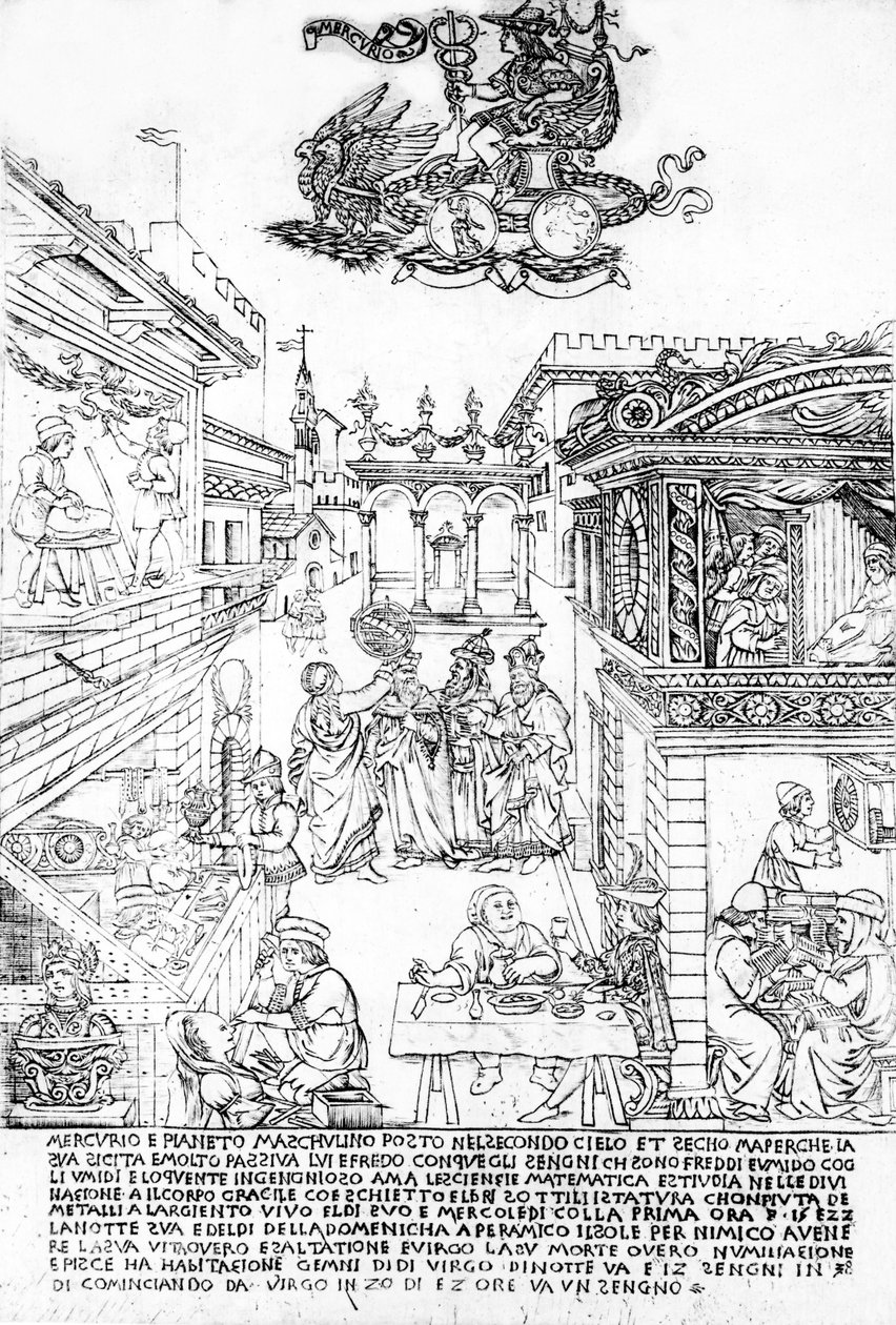 Merkury, c.1464 (grawerowanie) autorstwa Baccio Baldini
