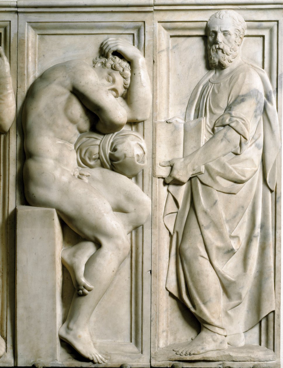 Prorok i Ignudo Niski marmurowy relief autorstwa Baccio Bandinelli (1493-1560) autorstwa Baccio Bandinelli