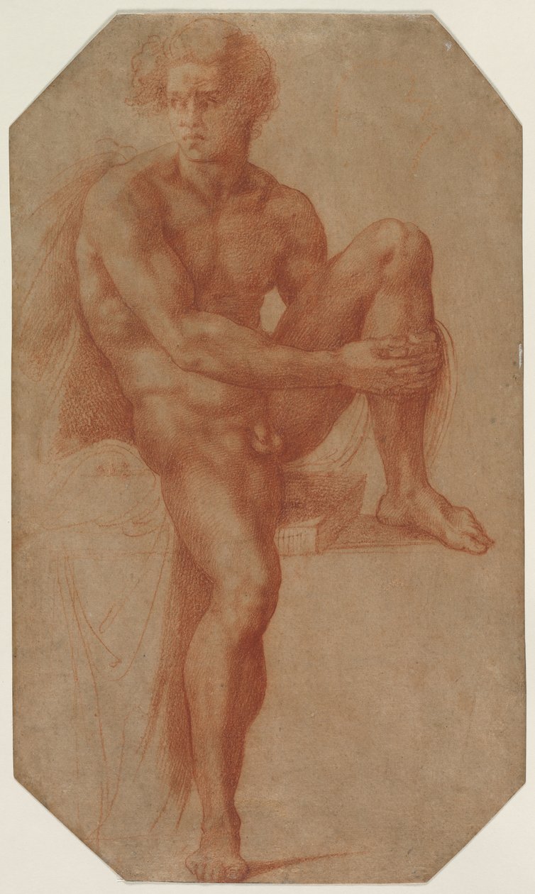 Siedzący akt męski, ok. 1516-1520. autorstwa Baccio Bandinelli