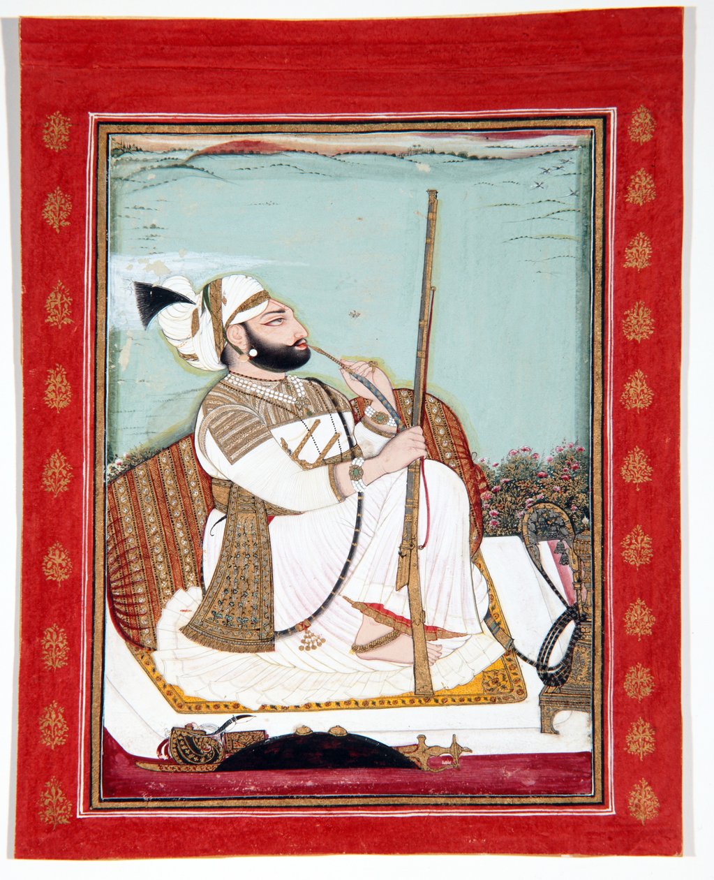 Rawat Gokul Das, 1807 (nieprzezroczyste wc i złoto na papierze) autorstwa Bagta