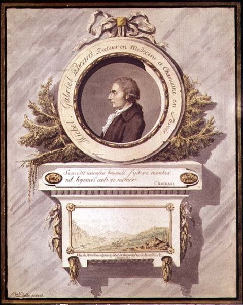 Michel Gabriel Pacard, Doktor z Chamonix, Sabaudia z widokiem na Mont Blanc z doliny Sallenche, XVIII w. (wc) autorstwa Bailer Dalbe