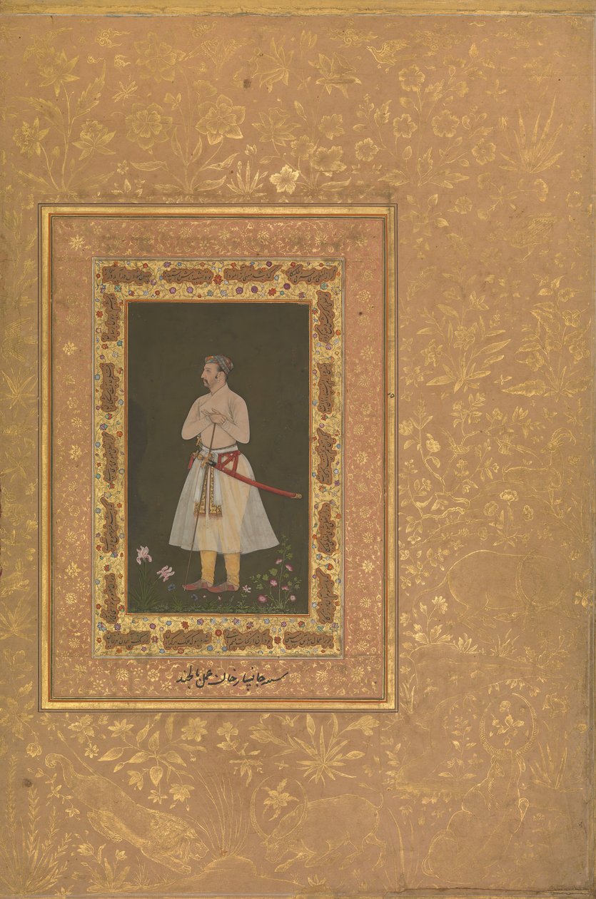 Portret Jahangira Bega, Jansipar Khan, folio z albumu Szahdżahan, ok. 1900 r. 1627 autorstwa Balchand