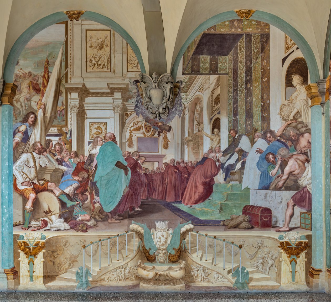 Kosma I i jego syn Francesco z rządem autorstwa Baldassare (1611-89) Franceschini