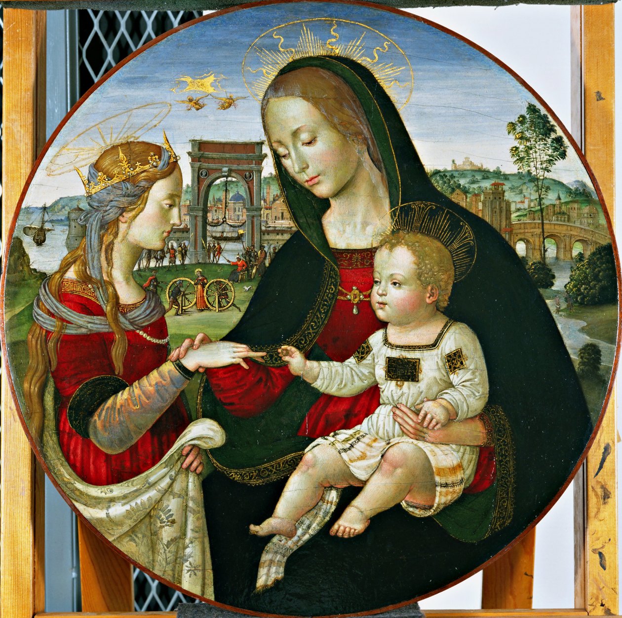 Mistyczne Wesele św Katarzyny, 1502-03 (tempera i olej na desce) autorstwa Baldassarre Peruzzi