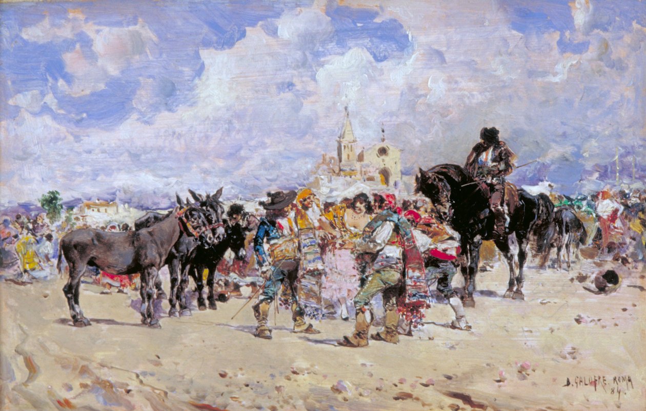 „Rynek, Granada”, c1869-1902 autorstwa Baldomer Galofre Gimenez