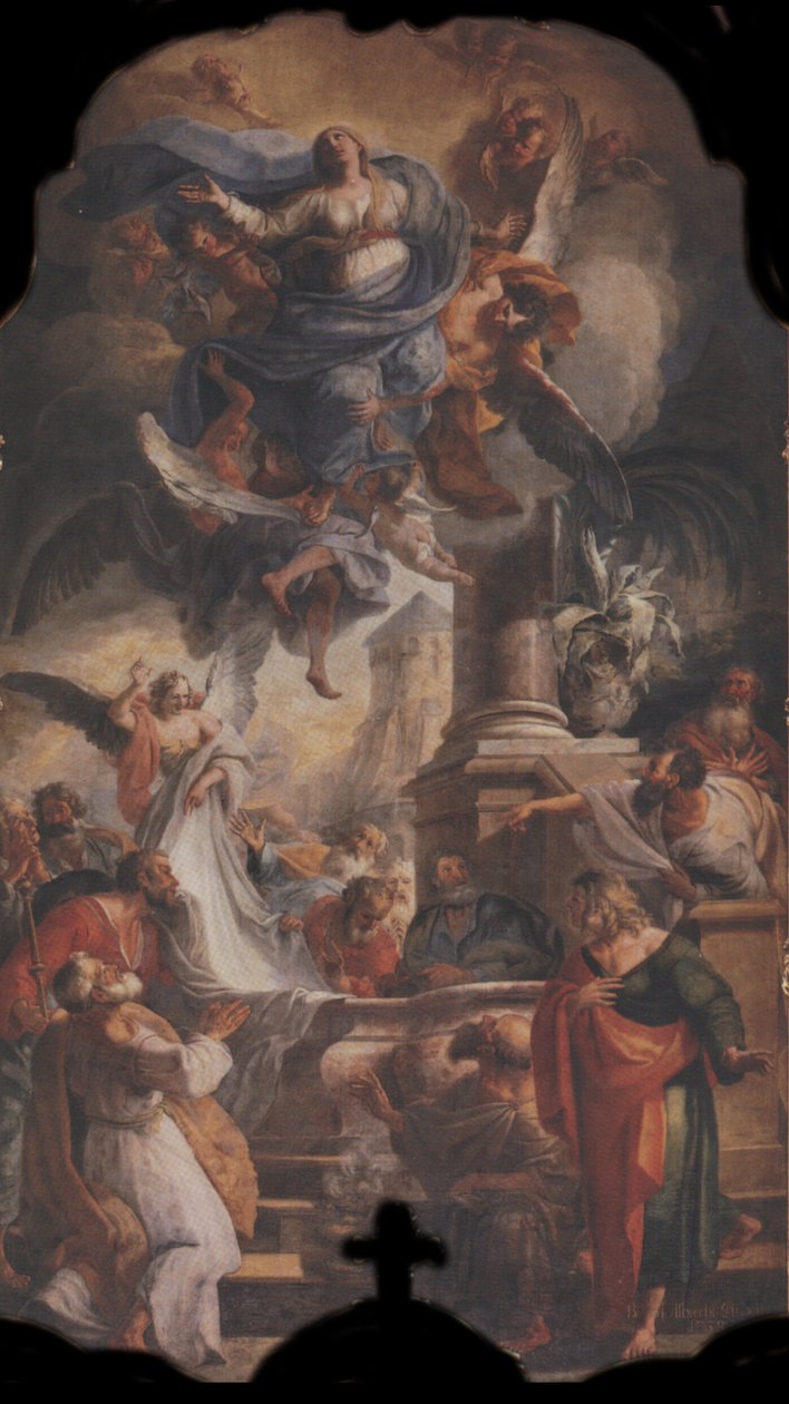 Arkusz ołtarza głównego: Wniebowzięcie Najświętszej Maryi Panny autorstwa Balthasar Augustin Albrecht