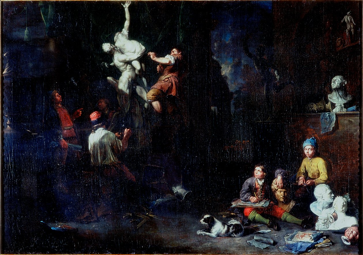 Pracownia Rzeźbiarza, 1706 autorstwa Balthasar van den Bossche
