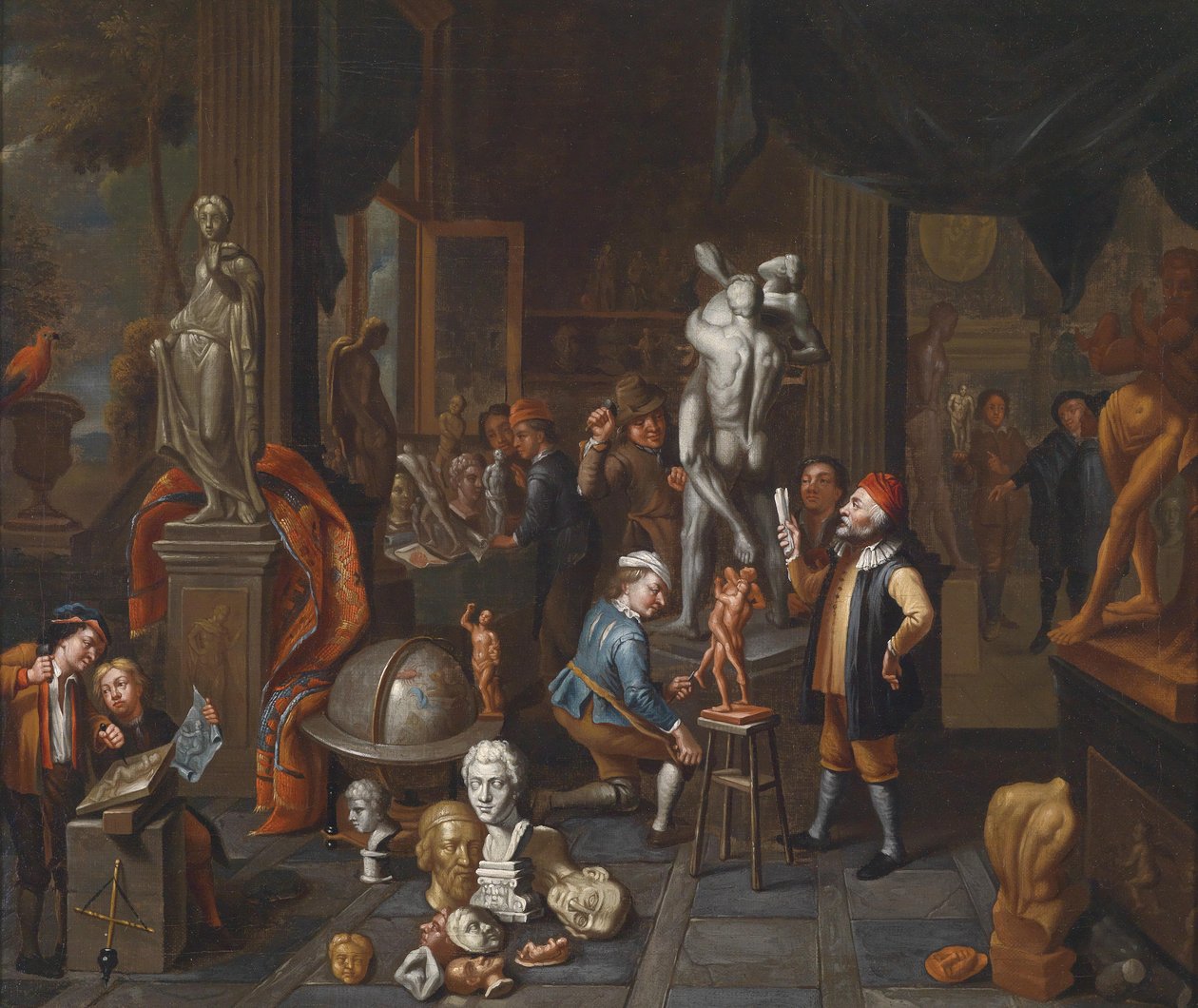 W pracowni rzeźbiarza autorstwa Balthasar van den Bossche
