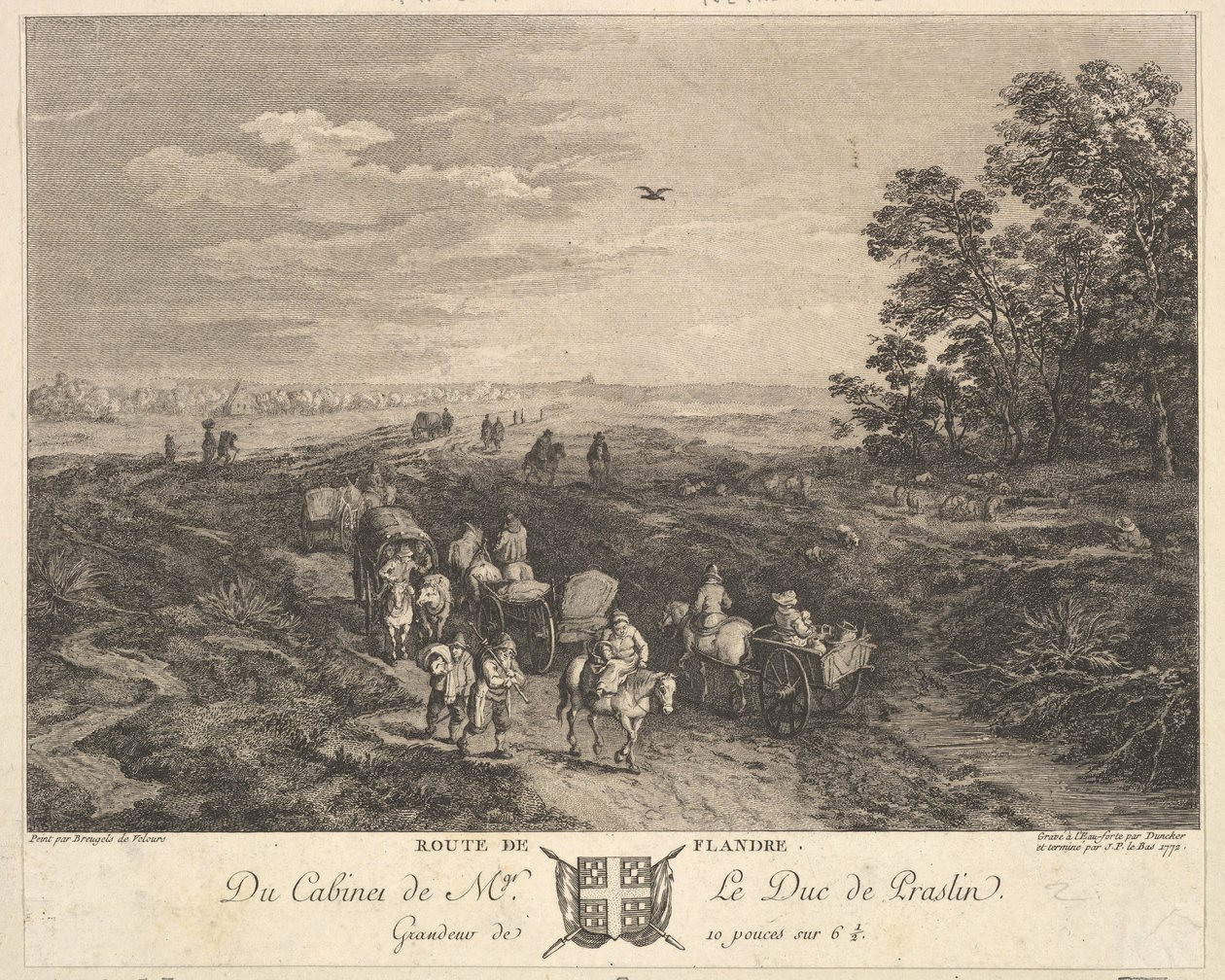 Flanders Road Route de Flandre po obrazie w zbiorach księcia de Praslin, 1772 autorstwa Balthasar Anton Dunker