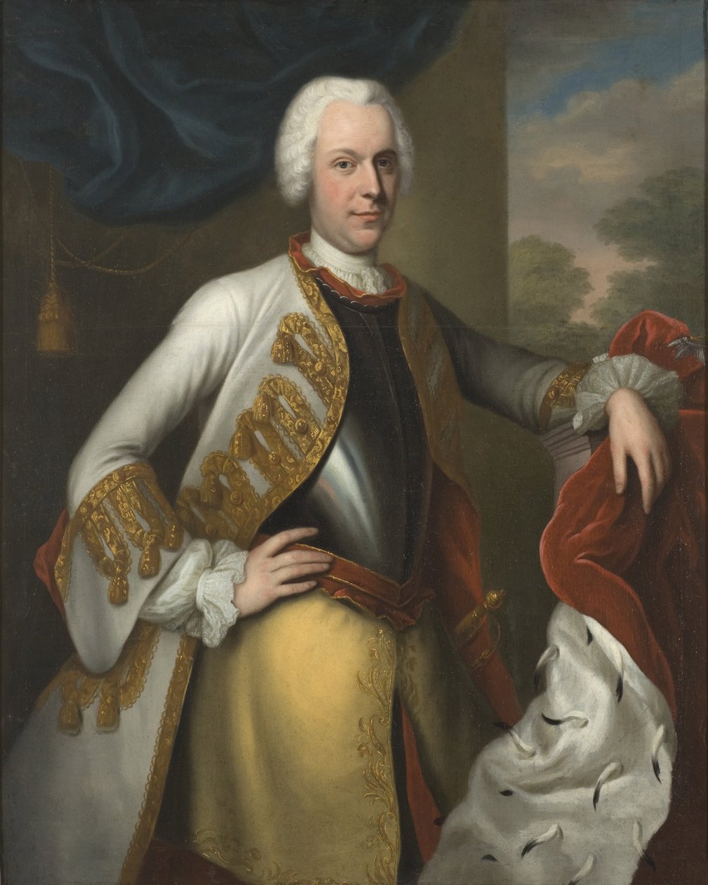 Adolf Fredrik (1710–1771), król Szwecji, książę Holsztajnu-Gottorpu, książę-biskup Lubeki, żonaty z Lovisą Ulriką z Prus autorstwa Balthasar Denner