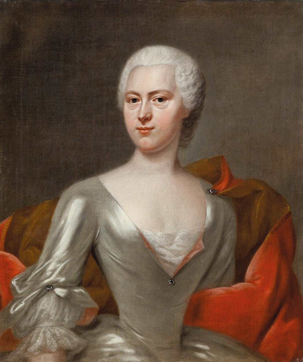 Portret hrabiny Margarethy Sophii von Hennicke z domu von Schönberg, ok. 1731 r. autorstwa Balthasar Denner