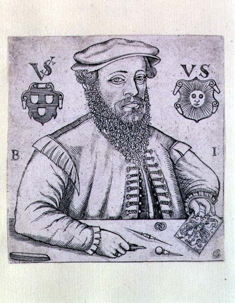 Portret Virgiliusa Solisa (1514-62) niemieckiego drukarza autorstwa Balthasar Jenichen