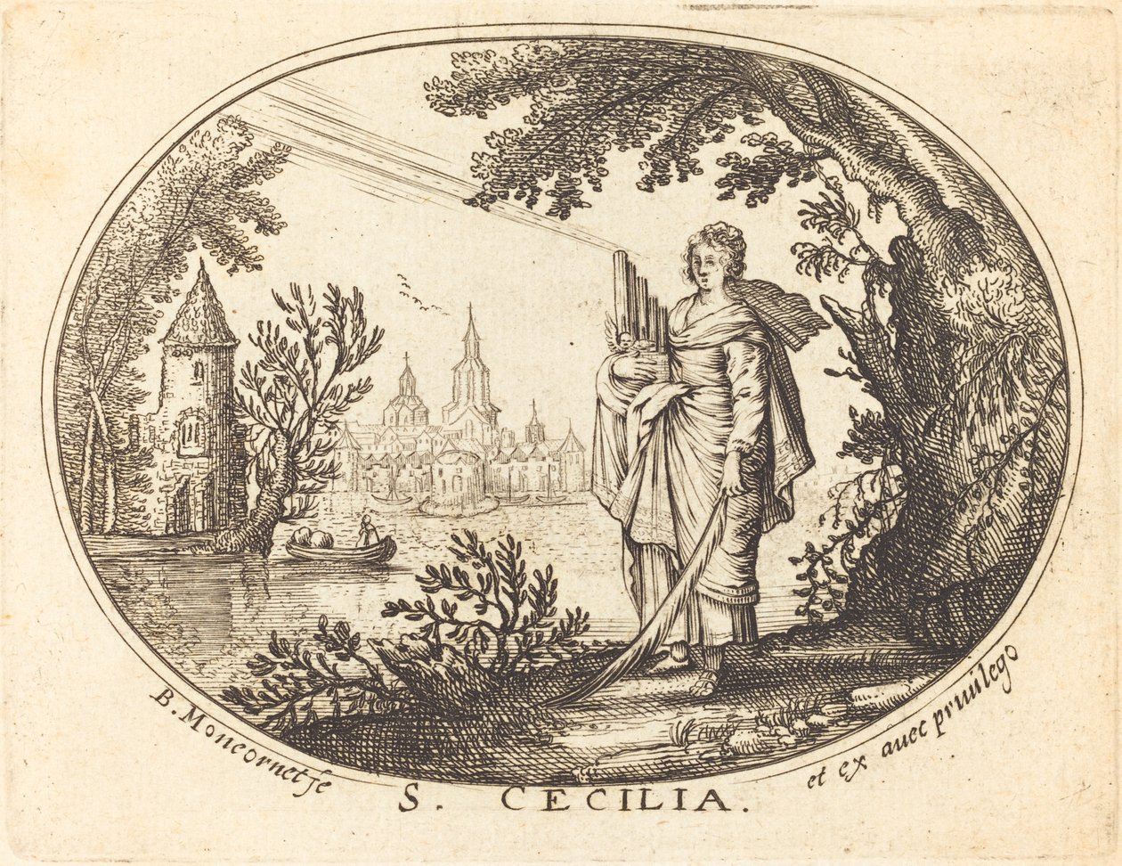 Święta Cecylia w krajobrazie autorstwa Balthasar Moncornet