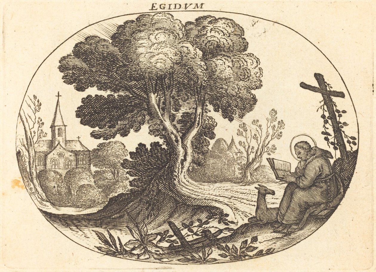 Święty Egidiusz i łania autorstwa Balthasar Moncornet