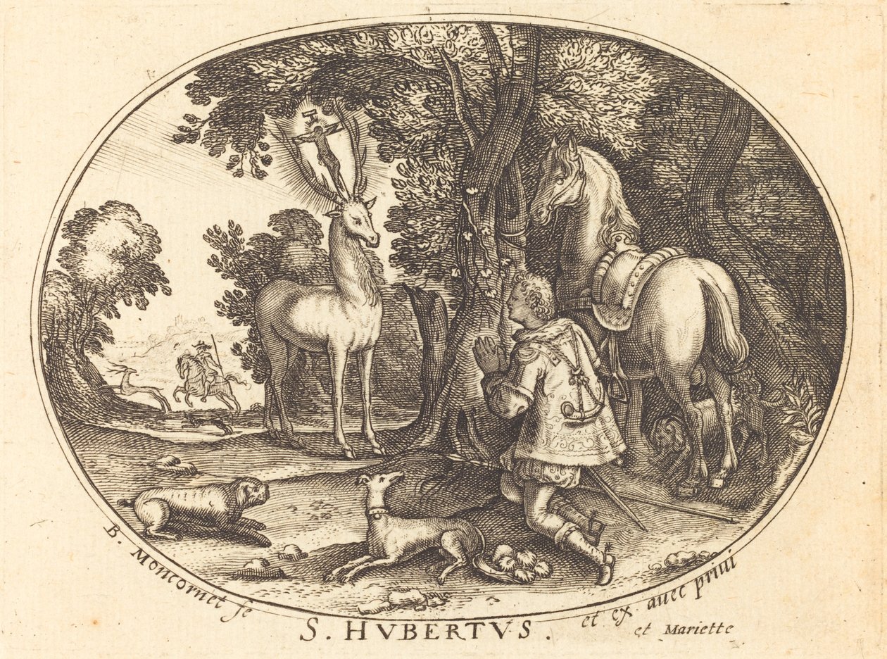 Wizja św. Huberta autorstwa Balthasar Moncornet