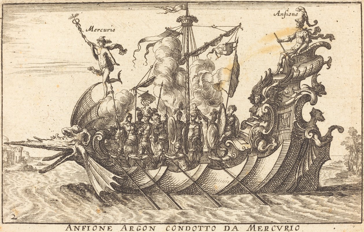 Amfion argonowy prowadzony przez Mercury autorstwa Balthasar Moncornet after Remigio Cantagallina