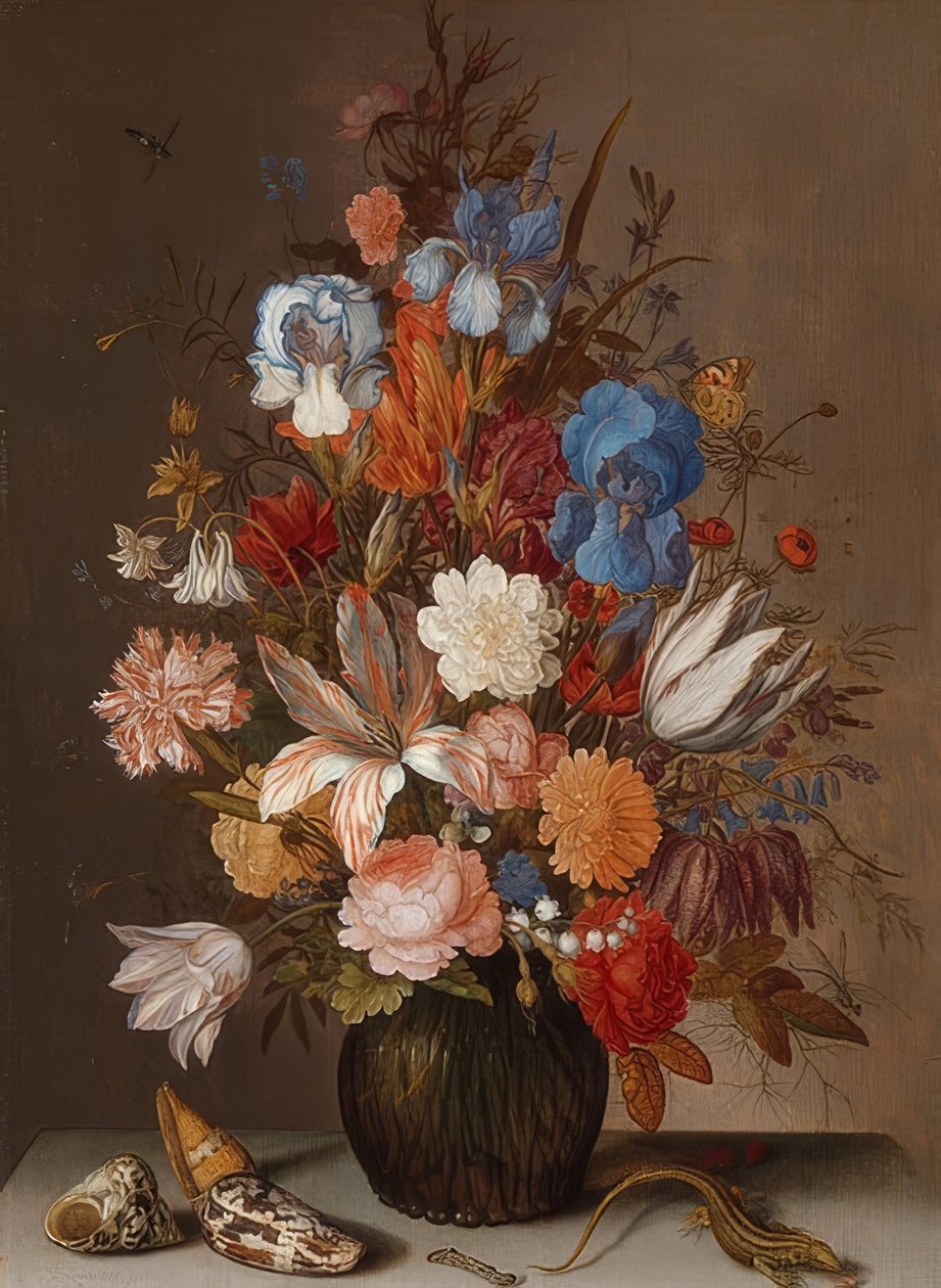 Kwiatowa martwa natura. Około 1625-30 autorstwa Balthasar van der Ast
