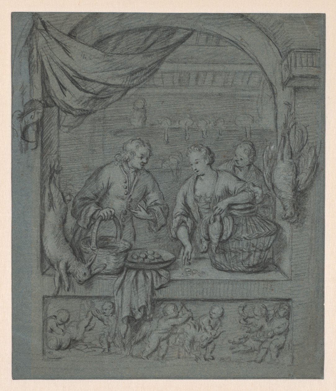 Sprzedawca ptaków autorstwa Balthasar van der Ast